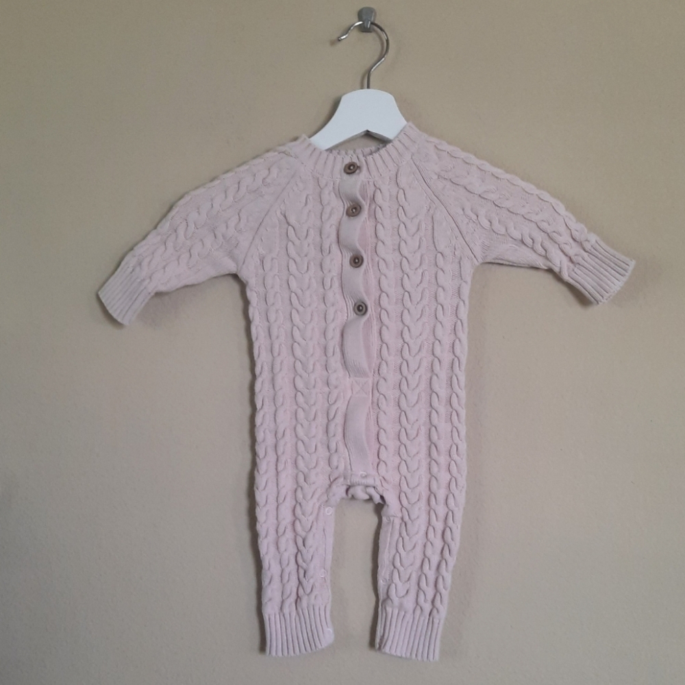 Elegant Baby Chunky Knit Sweater Onesie Pajamas Sleeper